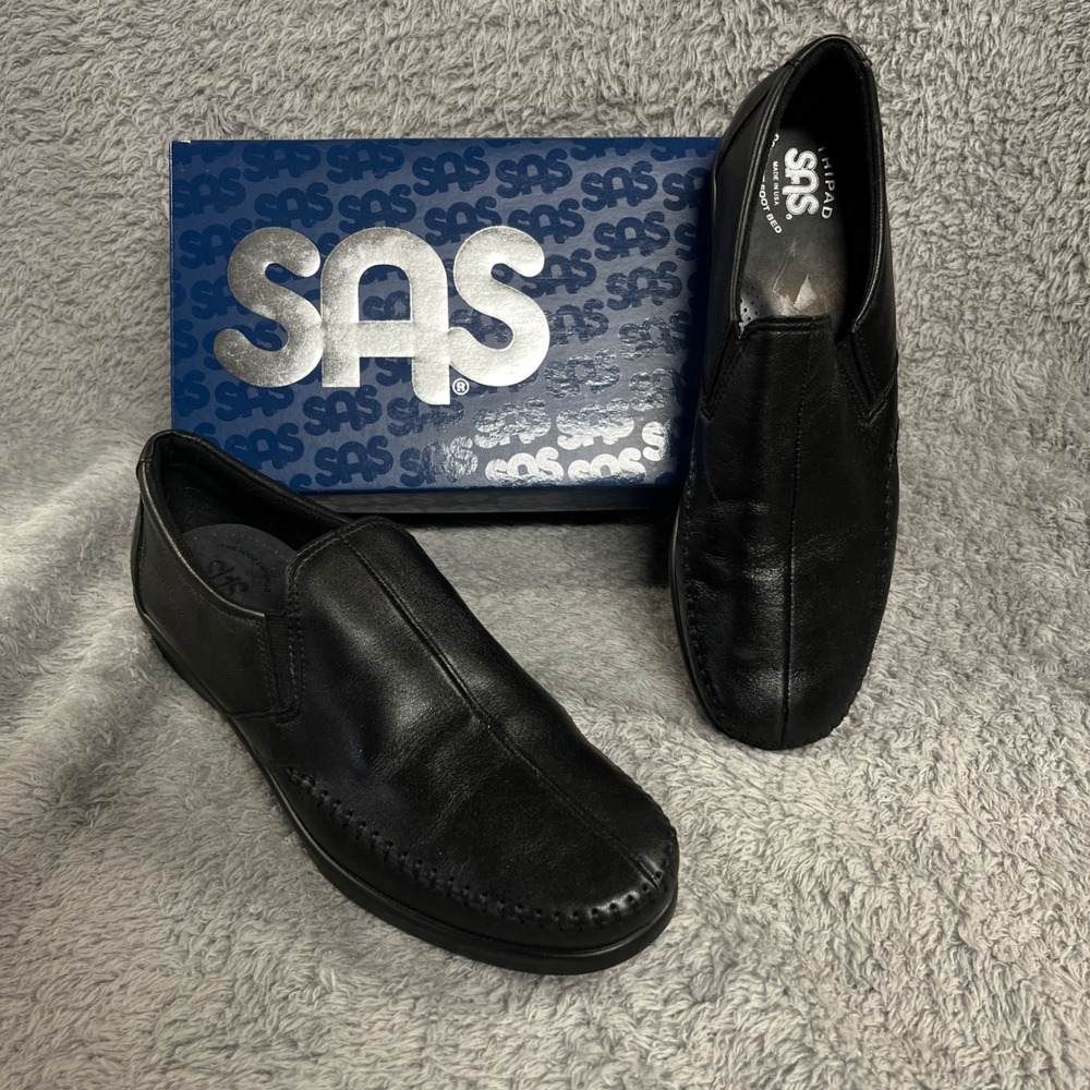 SAS Womens Dream Loafers 9 M Black Comfort Orthopedic Made In USA Shoes